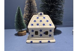 A07 Bunzlau Kerst huisje 15cm 121 Kerst